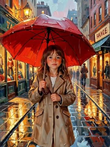 Oil painting style AI video frame